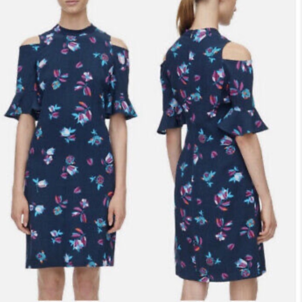 Rebecca Taylor Ruffle Cold Shoulder Dress - Picture 4 of 8